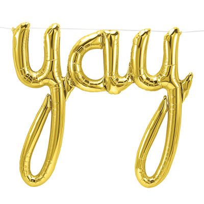 YAY BALLOON BANNER GOLD