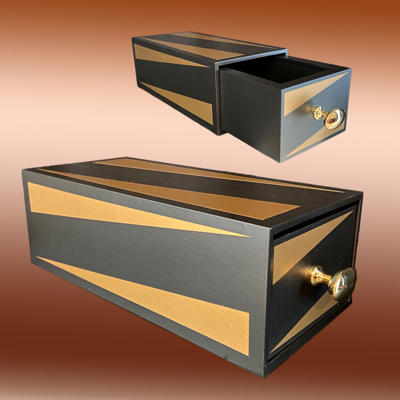 BLACK WOODEN DRAWER BOX