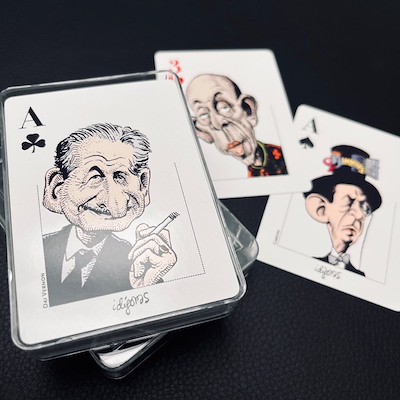 MAGICIANS PLAYING CARDS (red) - Angel Idígoras