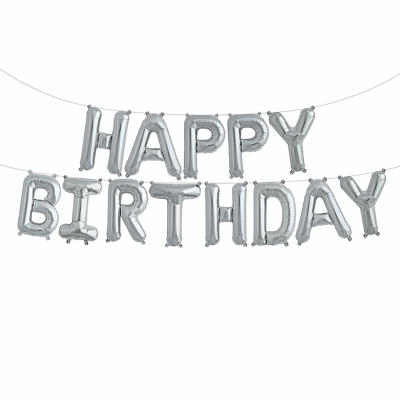 HAPPY BIRTHDAY FOILBALLOONS SILVER