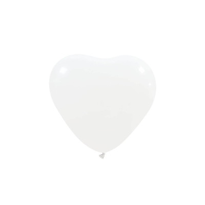 SMALL BALLOON HEARTS 6" white   - 100 pcs. 