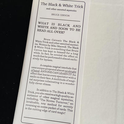 THE BLACK & WHITE TRICK AND OTHER ASSORTED MYSTERIES - Mike Maxwell