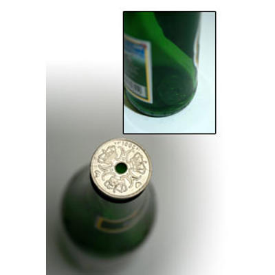 5-KRONEN I FLASKEN - FOLDE-MØNT - dansk