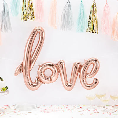 ROSEGOLD LOVE SCRIPT BALLOON