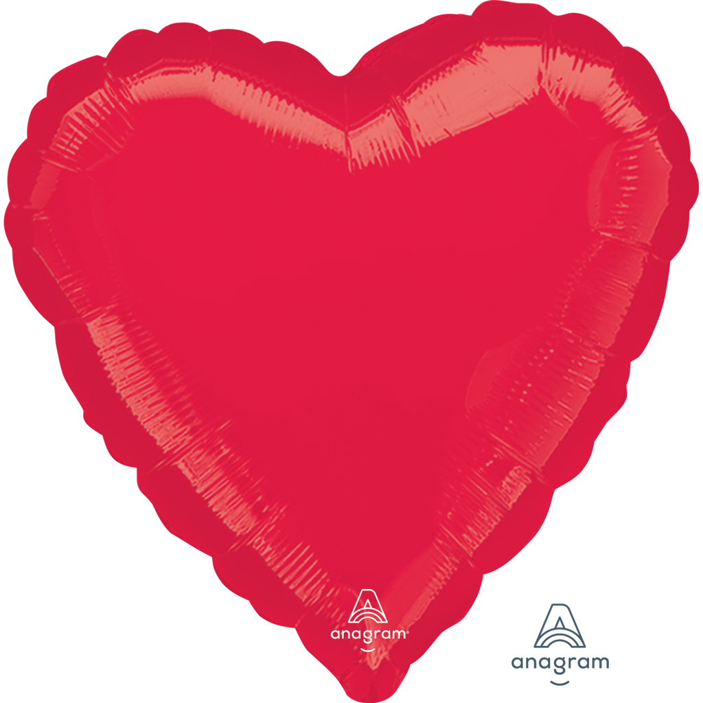 18" FOLIE HEART BALLOON -  red