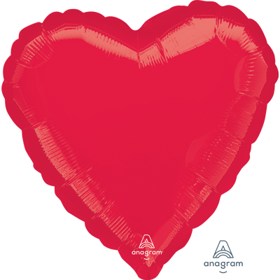 18" FOLIE HEART BALLOON -  red