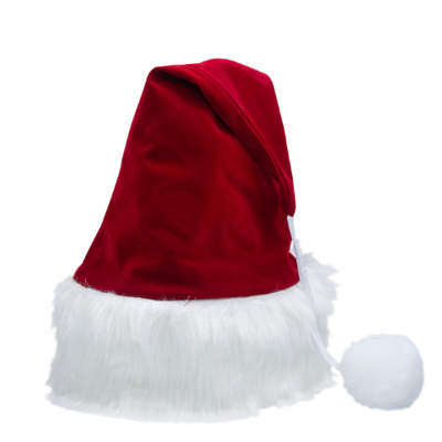  BURGUNDY VELVET SANTA HAT L.