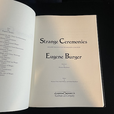 STRANGE CEREMONIES - Eugene Burger