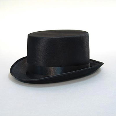TOP HAT - sort satin