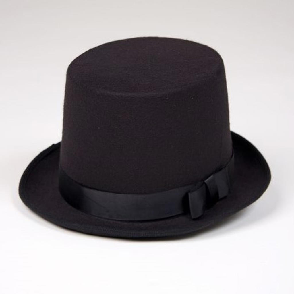 BLACK FELT TOP HAT