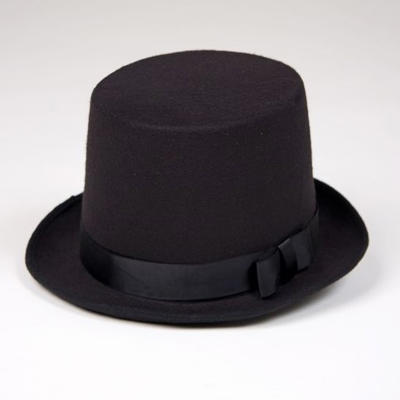 BLACK FELT TOP HAT